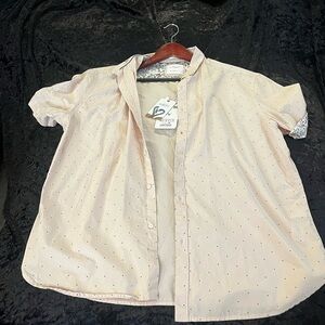 Pink Short Sleeve Button-Up Shirt